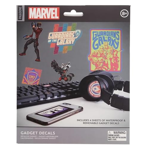 Image of Paladone Guardians of The Galaxy Vinyl Decals, 25 Waterproof and Removable Stickers for Phone Case, Laptop, Tablet, or Tech, Officially Licensed Marvel Merchandise for GOTG Fans
