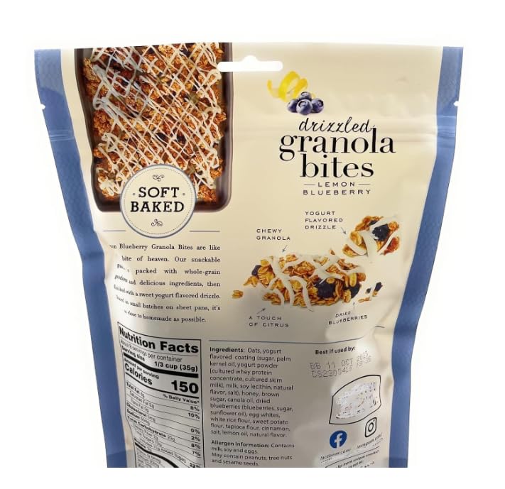 Lemon Blueberry Drizzled Granola Bites Gluten Free 10 Oz Each (Pack of 2)
