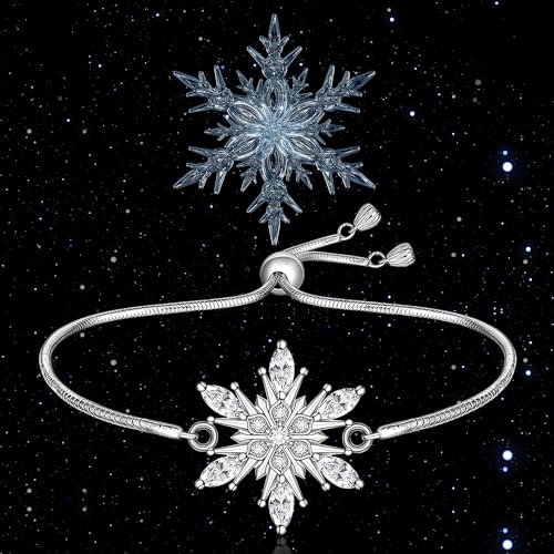 Christmas Snowflake Bracelet for Women Christmas Bracelet Sterling Silver Snowflakes Winter Freeze Chain X-Mas Birthday Gifts3