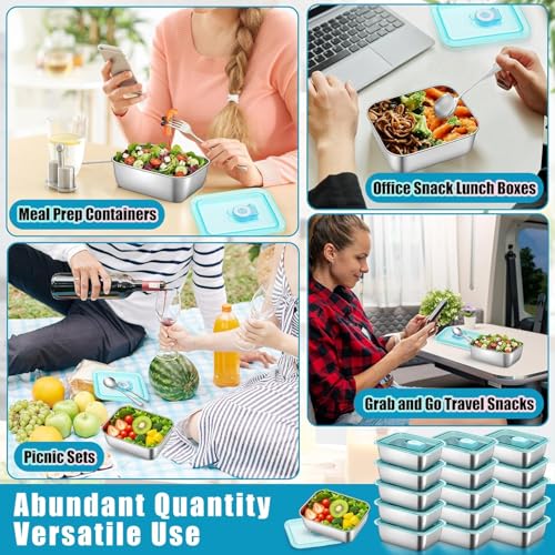 Image of Honbuty Stainless Steel Food Storage Containers with Lids | Leakproof, Oven & Freezer Safe | Meal Prep & Lunch Boxes | Snack Container | Reusable Meal Prep Boxes (2)