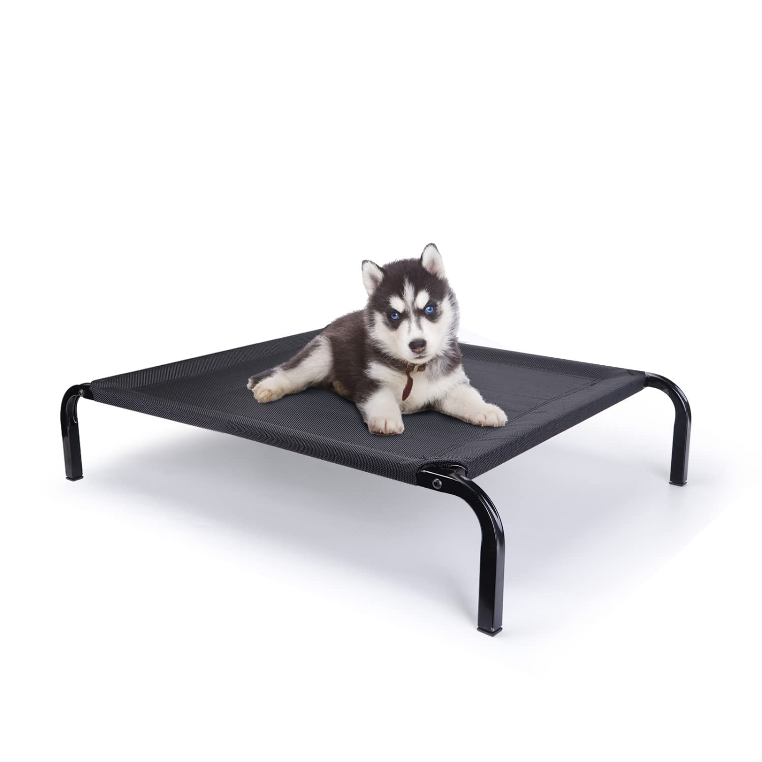 Nobleza Elevated Bed for Dogs and Cats, Breathable Pets Raised Cot Sleeping Relax Indoor Outdoor, Portable Camping Dog Bed, Waterproof Textile and Steel Frame, 68 x 55 x 15 cm