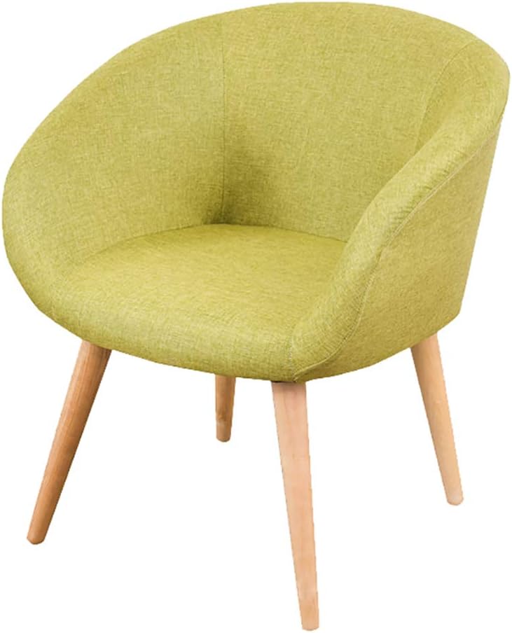 Modern Simple Modern Fabric Solid Wooden Dining Chairs-Padded Office Lounge Chair with Solid Wooden Legs & Arm Rest, for Restaurant/Office/Counter/Family