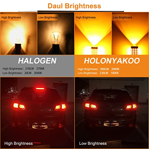 Holonyakoo 1157 Led Bulb Amber Yello 1157Na 2057 2357A 7528 P21/5W Bay15D Led Bulbs For Brake Tail Turn Signal Back Up Reverse Blinker Lights Dc10-30V 1800K (Set Of 2) #TOP1