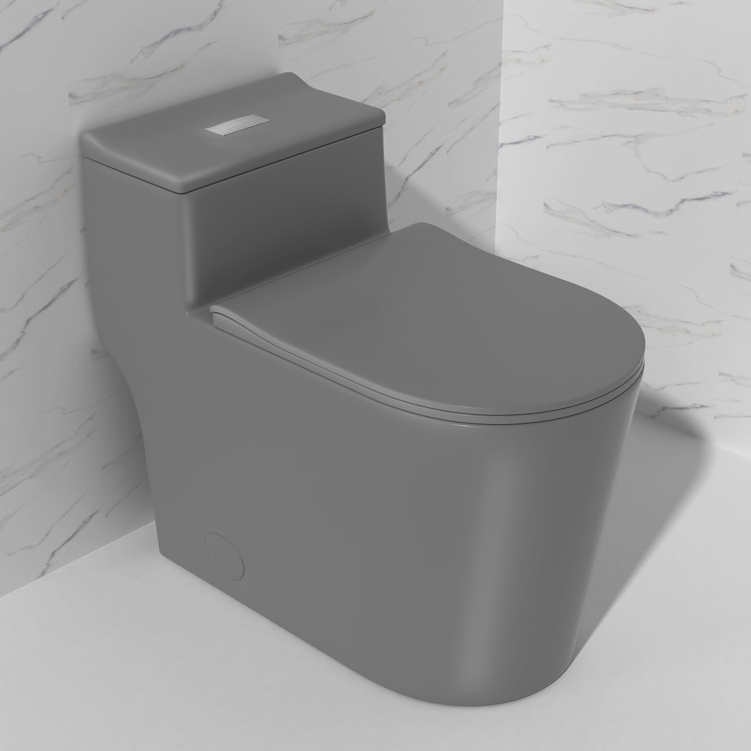 WinZo Comfort One Piece Toilet 17.25 inches Tall Elongated Bowl for Modern Bathroom 12-inch Rough in,Matte Grey