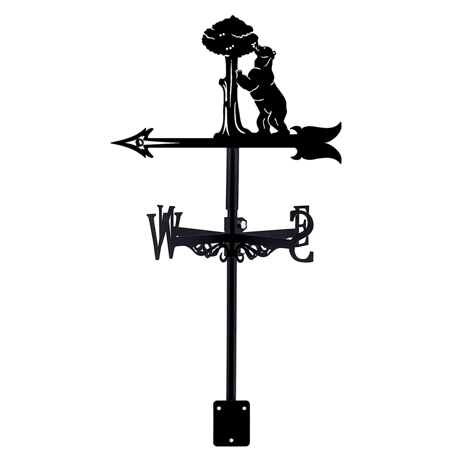 WIQUYBML Weather Vane Metal wind vane Retro Bear Farm Scene Garden Stake weathervane, Decorative Wind Direction Indicator for Outdoor