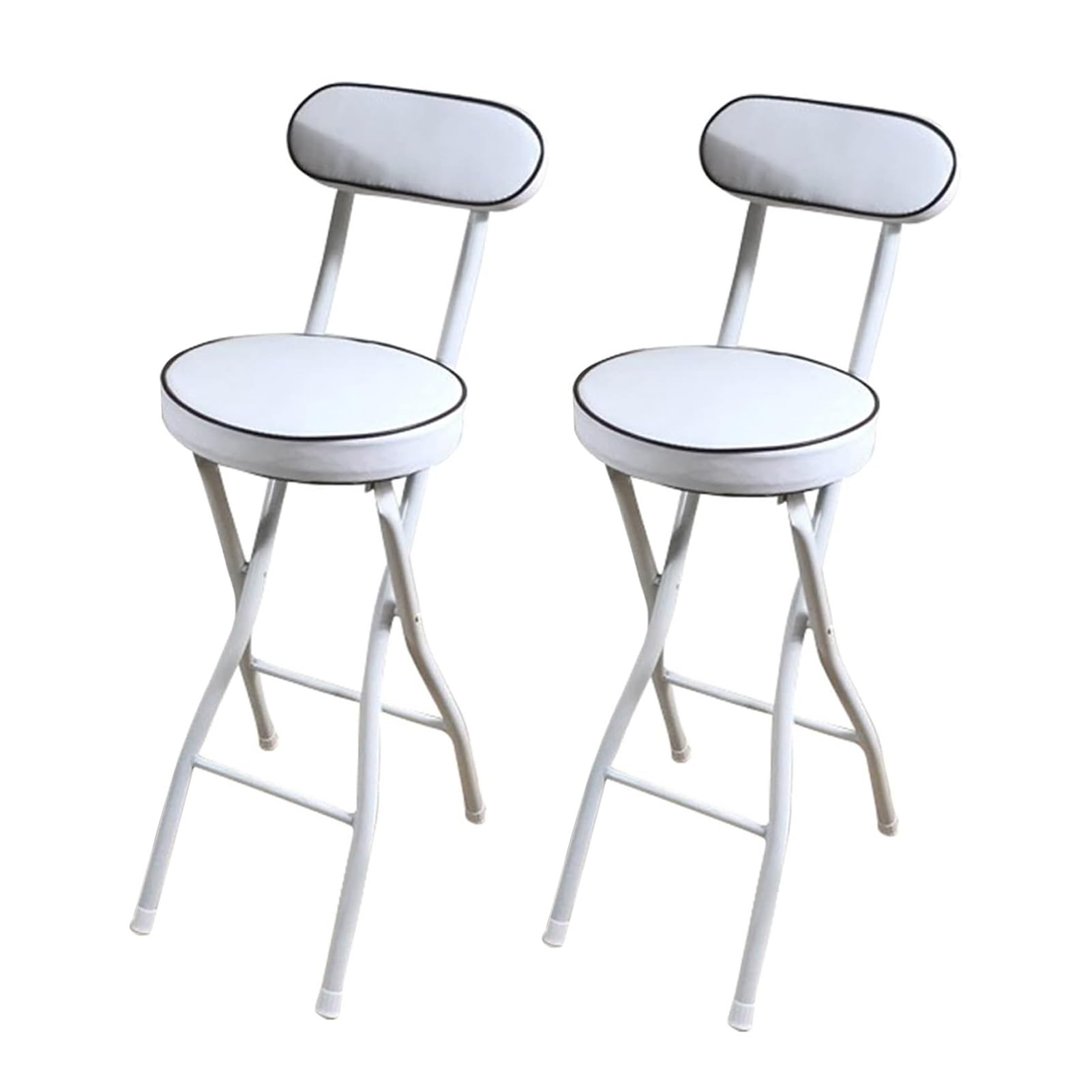 Chaise haute de cuisine pliante lot de 2 blanche pour intérieur et jardin