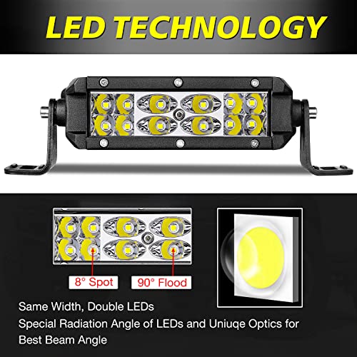 Image of 5 Inch Slim LED Light Bar 36W Combo Small Off Road Driving Lights | Slim LED Light Bar Waterproof Work Backup Head Lights for Dirt Bike Truck UTV ATV Motorcycle