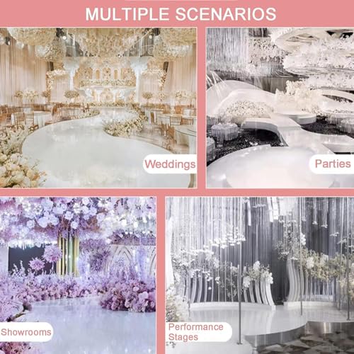 InLiMa Allée de Mariage, Tapis réfléchissant en Miroir Blanc, commandez Plusieurs Articles sans Les Couper et expédiez-Les en continu (Color : 0.12mm, Size : 2X5m)