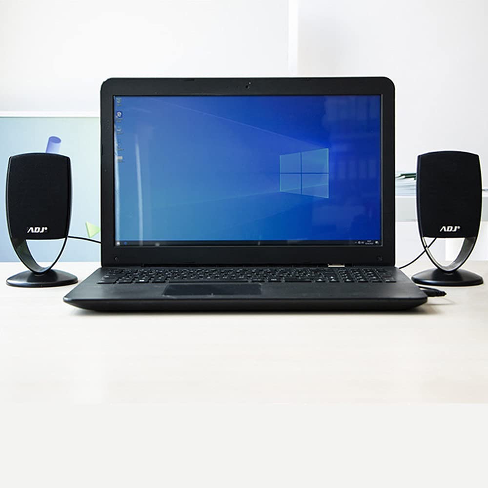 adj Slinky Set di Altoparlanti 2.0, Speaker Casse Stereo con Potenza 4W, Alimentate via USB, Jack da 3,5mm per PC, Tablet, Mac, Nero