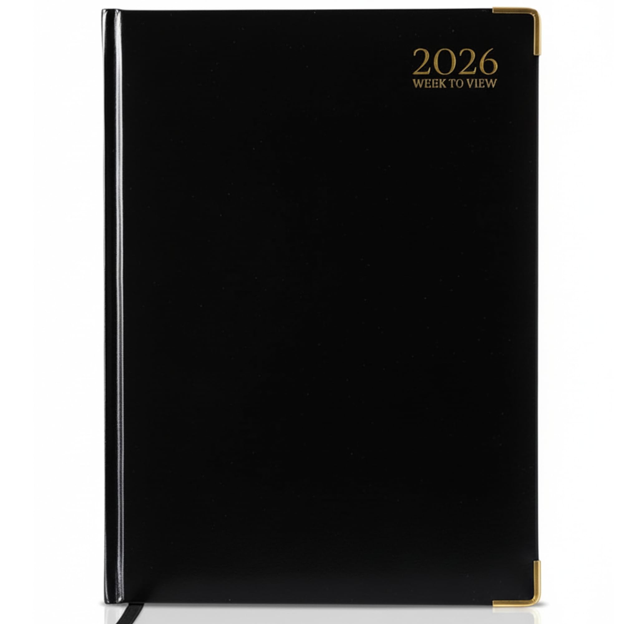 G4GADGET A4 2026 Week to View Black Diary Gilt Edges Hardback