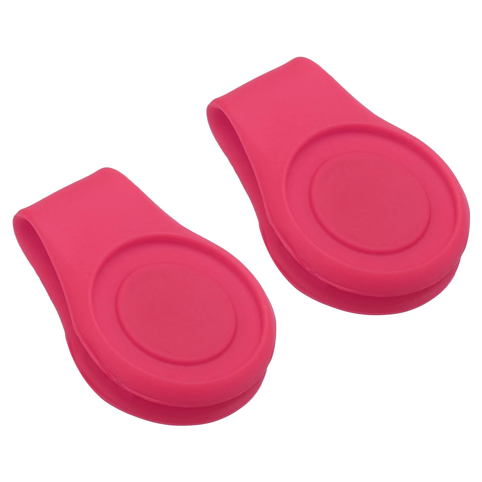PATIKIL Golf Hat Clip, 2 Pack Silicone Cap Clamp with Magnetic Removable Ball Marker Holder Golf Accessories for (Women & Men), Pink