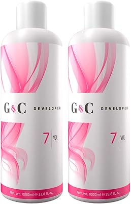 Gel and Cream 7 Volume Professional Lightening System Peroxide Developer infused with Collagen - Great for Sensitive Scalps - Made in Italy 33.8oz / 1lt (Pack of 2)