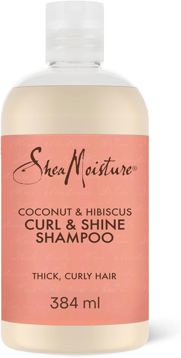 Shea Moisture Shampoo Curl & Shine 384 ml – Shampoo per Definizione Ricci e Lucentezza, con Cocco e Ibisco Capelli Ricci o Mossi
