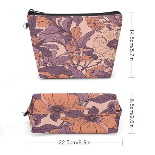 Bolsa de maquillaje de flores de melocotón claro para cosméticos de mujer 2