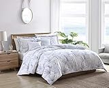 Tommy Bahama - Queen Comforter Set, Reversible Cotton Bedding with Matching Shams & Bonus Throw Pillows, All Season Home Decor (Kayo Grey, Queen)