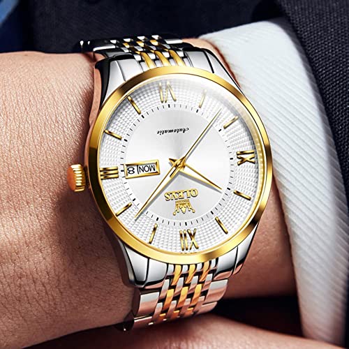 Image of OLEVS Automatic Mens Watches Self Winding Mechanical Business Luxury Dress Wrist Watch Stainless Steel Waterproof Luminous Day Date