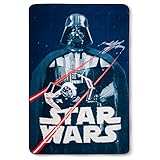 Jay Franco Star Wars Classic Vintage Logo Blanket, Blue