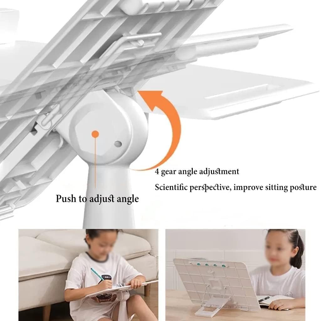 Hands Free Book Stand, Cookbook Holder Stand, Angle Adjustment Floor Reading Holder, Tablet Stand for Desk, for eading Books Recipes Textbook (Color : /White) (/Blue)