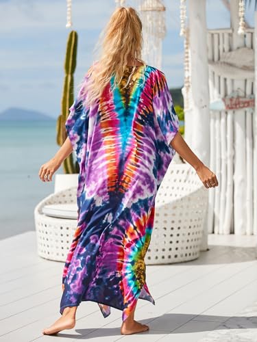 Kaftan Dresses for Women Plus Size Bathing Suit Cover up Vneck Batwing Dress Loose fit Moroccan Caftan mumu Dresses4