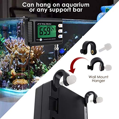 2 In 1 Temperature Ph Monitor Meter Tester Sensor Test Kit 0~14 Ph Automatic Calibration Bnc Electrode Probe For Hydroponics Aquarium Lab Testing Food Drinking Water Ph Of Saltwater/Seawater #TOP4