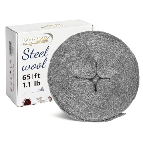 Image of Steel Wool Mice Control, 65FT(1.1LB)#1 Steel Wool, Keep Mouse Away from Holes, Barrier and Gap Filler for Home, Wall, Garden, Kitchen, Pipeline in Garage, Coarse