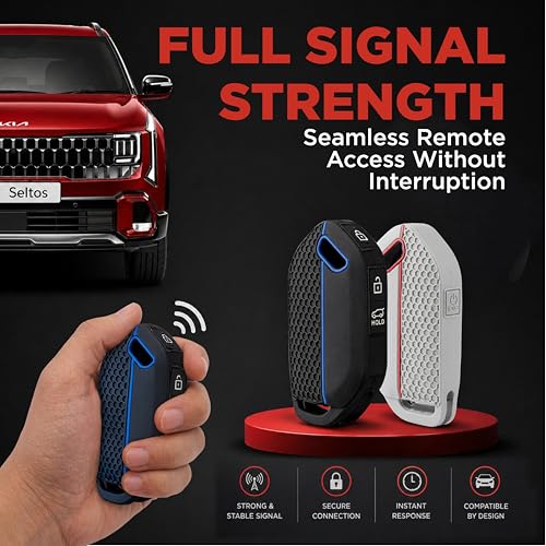 Image of Metalyx [2 Key Covers + 1 PU Leather Keychain] for Kia Seltos 2026 | Silicone Key Fob Case | Anti-Scratch | HTK HTK(O) HTX HTX(A) GTX GTX(A) Keyfob Case For Seltos Facelift