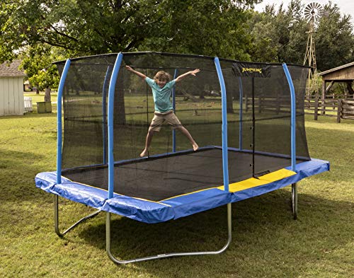 JumpKing JKRC1014C319 10 x 14 Foot Enclosed Rectangular Trampoline with G3 Pole