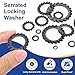 uxcell 15Pcs External Tooth Lock Washers, M20 Carbon Steel Serrated Locking Washers for Screw Bolt Mechanical Equipment Fasteners, Black