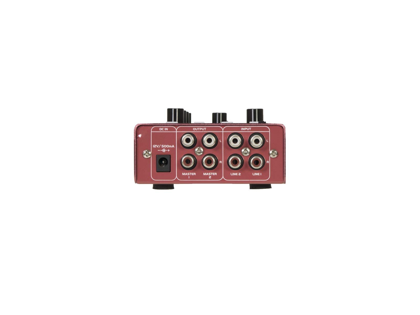 OMNITRONIC GNOME-202P Mini table de mixage Rouge | Table de mixage DJ 2 canaux avec Bluetooth et lecteur MP3 au format miniature | Entrée microphone réglable/sortie casque via prise jack 6,3 mm