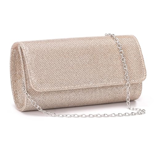 Image of RNIEGA Clutch Purses for Women, Evening Bag with Detachable Chain Ladies Sparkling Party Handbag Wedding Bags