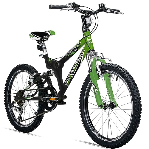 18 Zoll Kinder Mountainbike 4-7 Jahre - 7-Gang Shimano, Scheibenbremsen,  Federgabel - Orange Velourban Kinderfahrrad