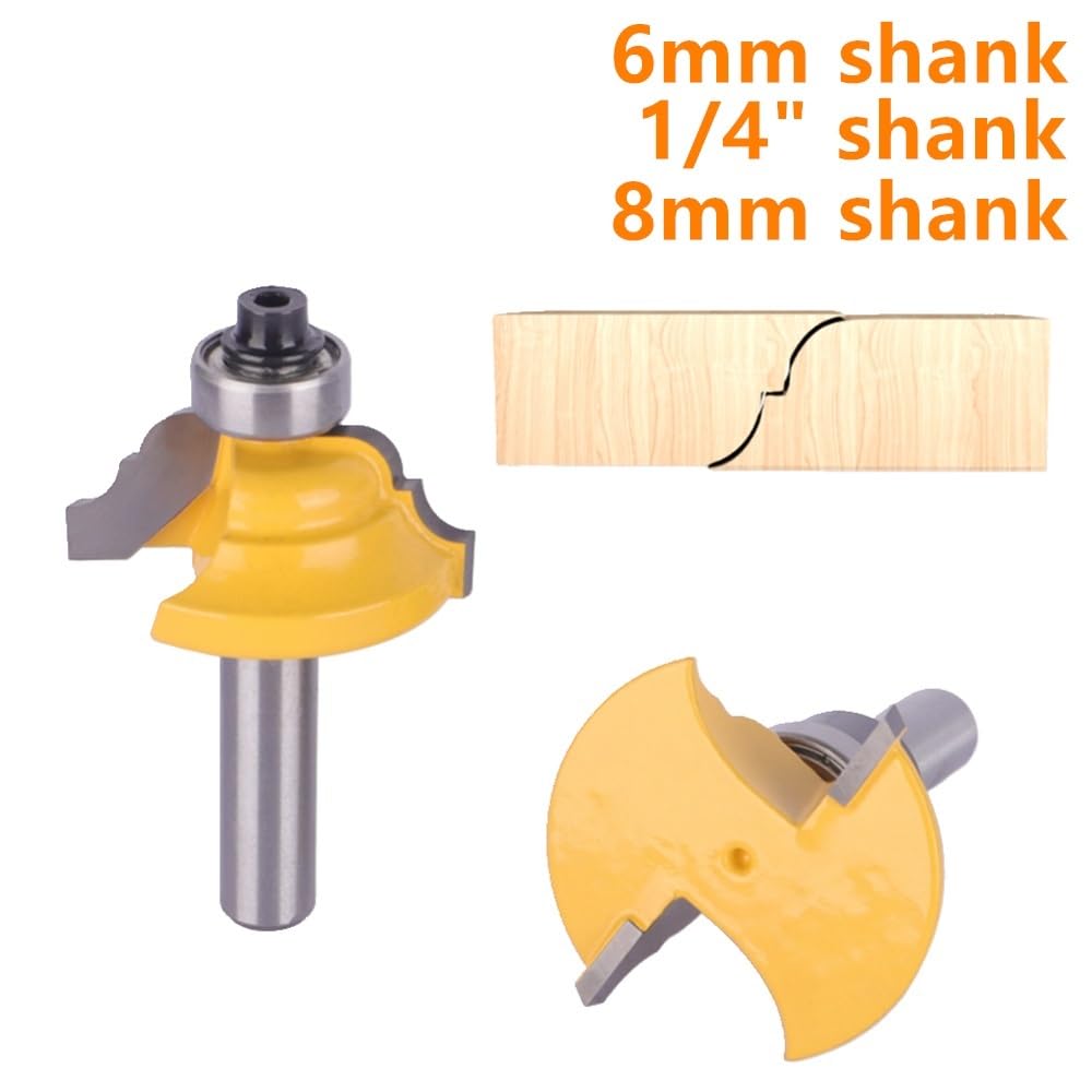 2 szt. 6mm 6.35mm 8mm podwójne rzymskie OGEE ramiaki i zestaw szyn frez do obróbki drewna frez do drewna bit czołowy frezy trzpieniowe(8mm shank)