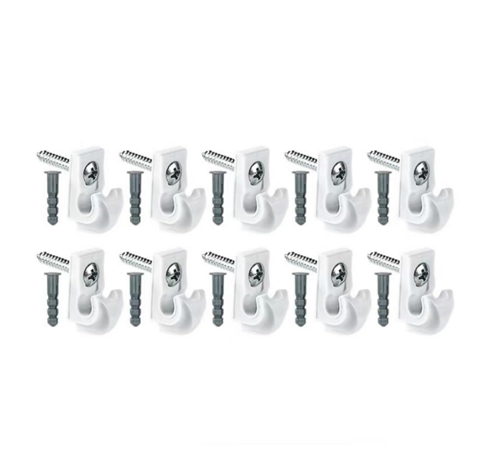 Baynopurin White-10Pcs Outdoor Light Hook 50-10Pcs String Light Hanger Hooks Heavy Duty Screw In Ceiling Abs Hanging For Outdoor Lamp & Plant Potted Holders(White-10Pcs)