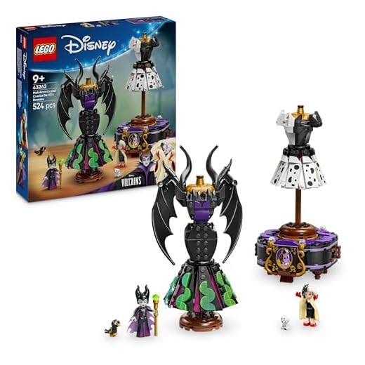 LEGO Disney Maleficent's and Cruella De Vil's Dresses - Building Toy for 9+ Year Old Girls & Boys - incl. a Customisable Display Stand, 2 Mini-Dolls & 2 Animal Figures - Birthday Gift for Fans - 43262