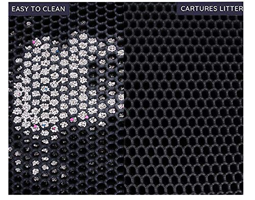 Cat Litter Mat Eva Cat Mats For Litter Folding Mat Easier To Clean Kitty Litter Mat Cat Litter Box Mat Urine And Water Proof Material Trapping Mat, Honeycomb Double Layer Design 15.75X19.69 Inch #TOP3