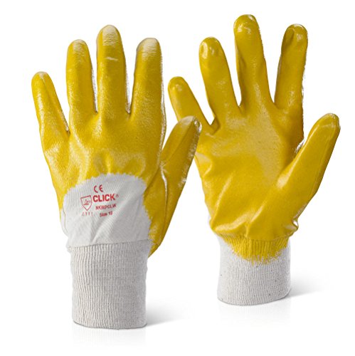 Guantes protectores de nitrilo Beeswift Click 10 para evitar suciedad en las manos
