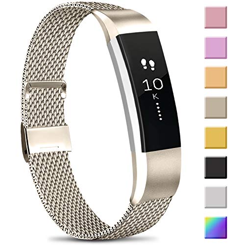 Meliya Replacement Metal Bands Compatible with Fitbit Alta/Fitbit Alta HR, Stainless Steel Metal