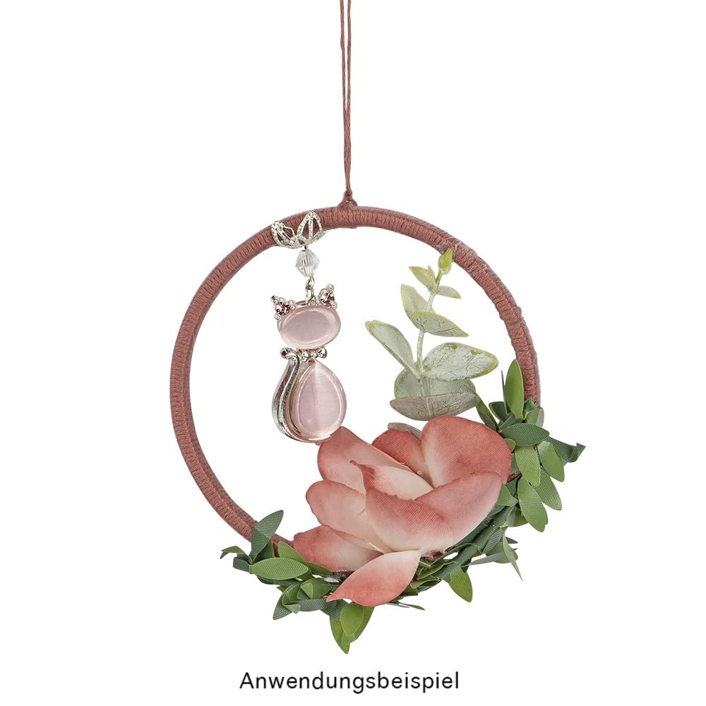 Ideen mit Herz Anelli in plastica | bianco | Anelli per acchiappasogni | Macramè | Gemme da decorare ulteriormente | Ø interno 7,7 cm, Ø esterno 8,2 cm, 6 mm di spessore | 10 pezzi