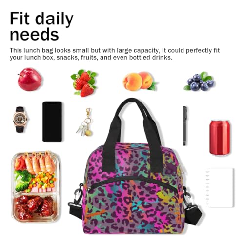 Ohikuety Colorful Animal Prints Lunch Bag Women Kids Large Insulated Lunch Box For Work Adult Portable Cooler Bag Cute Lunch Tote Bag Reusable Freezable Leakproof Office Picnic Beach School Travel thumb #6