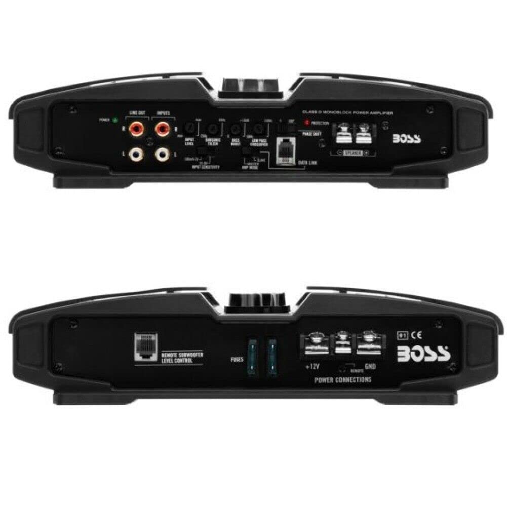 KIT SET PER BOSS AUDIO SYSTEMS PHANTOM PD3000, 1 amplificatore 1 canale, da 3000 watt max, specifico per subwoofer, classe d, con controllo remoto incluso e filtro subsonico, 1 pezzo