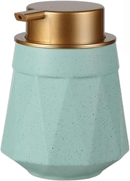 soap Dispenser Foaming Soap Dispenser, Modern Ceramic Liquid Farmhouse Lotion Foam Pump Refillable Bottle Compatible with Kitchen Bathroom 13.5 oz soap ContainerGreen,Diamond