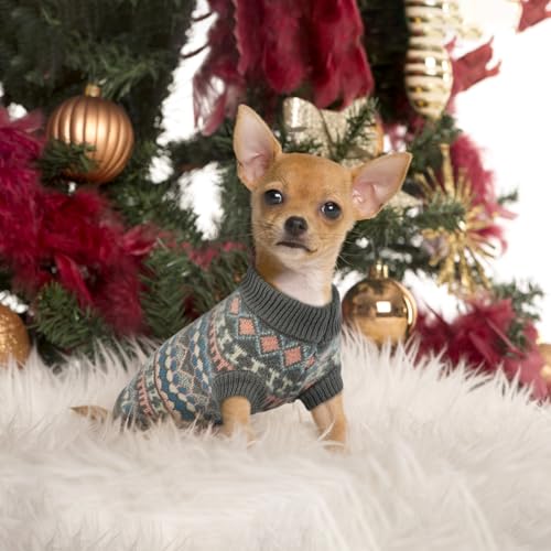 Hjumarayan Hundepullover - Boho Hundepullover Mittelgroße Hunde Weihnachtspullover, Schöne Hunde Pullover mit Geschirr Öffnung Dicken Hundepulli Französische Bulldogge Labrador Pullis (Grau L)