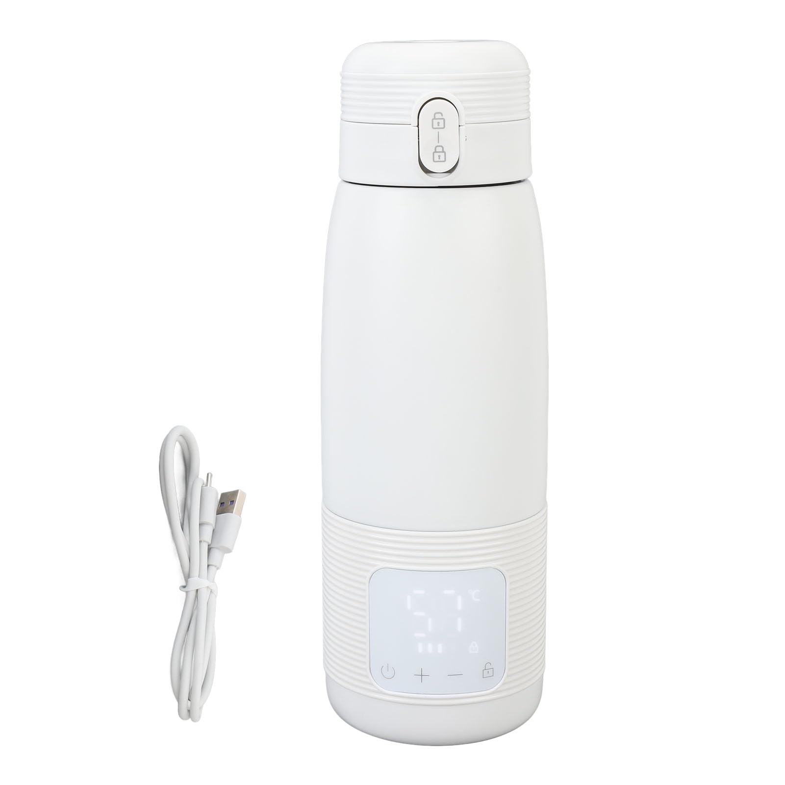 Calentador de biberones portátil inalámbrico, temperatura constante, recargable por USB, calentador de agua de viaje para leche materna (500 ml)