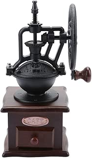 fosa Manual Coffee Grinder Wooden Retro Coffee Bean Grinder Antique Mini Coffee Grinder Hand-Crank Roller Drive Grain Burr Mill Coffee Machine Home Grinding Machine for Precision Brewing - coolthings.us