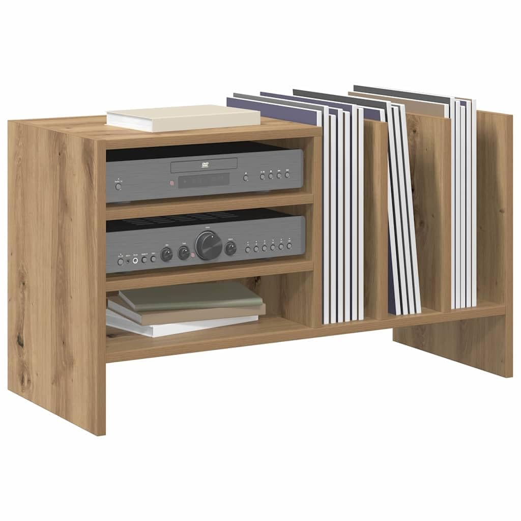 Genérico Mueble para Discos de Vinilo Roble Artesanal 78.5 x 35 x 45 cm,Mobiliario,Armarios y Almacenamiento,Almacenamiento para CD y DVD,891079