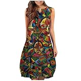 Damen Sommerkleid Knielang Sommerrock Strandkleid Sommerkleid Damen Kurzarm Strandkleid Träger Blumendruck Kleider Sommerkleid Damen Swing Kleid Blumendruck Strandkleid Minikleid Mädchen