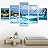 SIGNWIN 5 Panel Canvas Wall Art Aerial Beach Beach Coastal Cool Minimalism Multicolor Photography Relax/Calm for Home Decorations Ready to Hang - 60"x32"x5 Panels