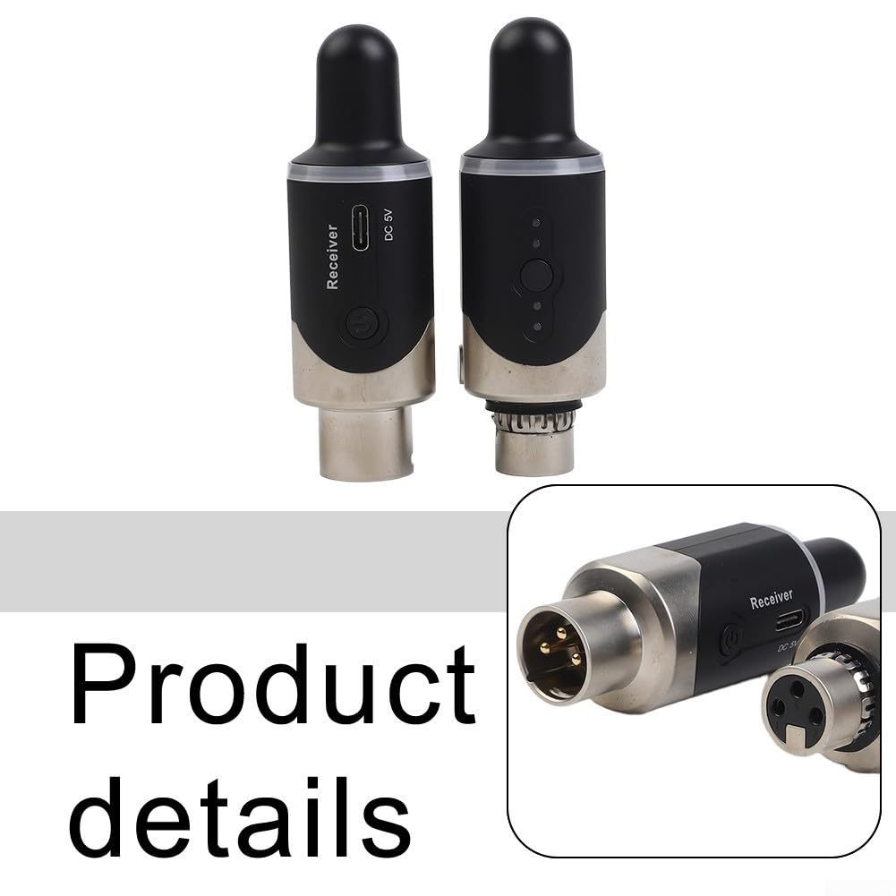 XLR Kabelloses Mikrofonsystem UHF Transmitter Empfänger für Gitarre - 50 Meter Reichweite Anti-Jamming Professionelles Audio für Kirche Hochzeit