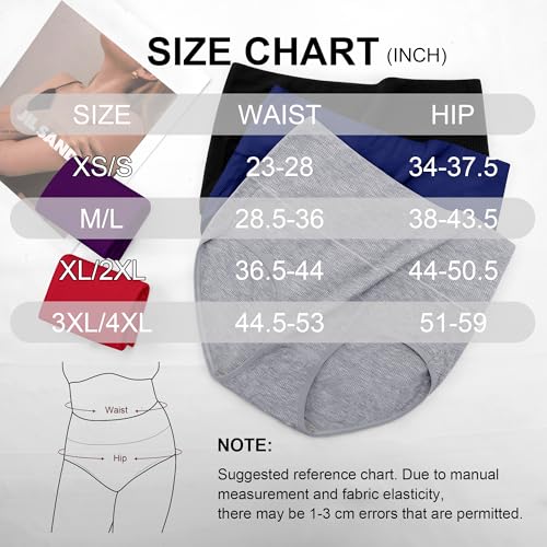 Image of Womens Underwear Full Coverage Panties for Ladies Soft Breathable Cotton Briefs High Waisted Hipster