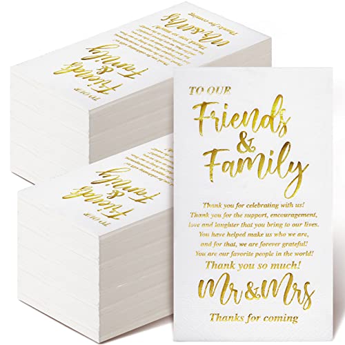 Hotop Wedding Napkins Mr & Mrs Dinner for Reception Disposable